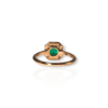 Classic Colombian emerald halo ring