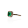 Classic Colombian emerald halo ring