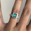 Interchangeable halo diamond emerald ring