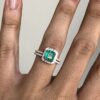 Interchangeable halo diamond emerald ring