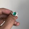 Interchangeable halo diamond emerald ring