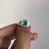 Interchangeable halo diamond emerald ring