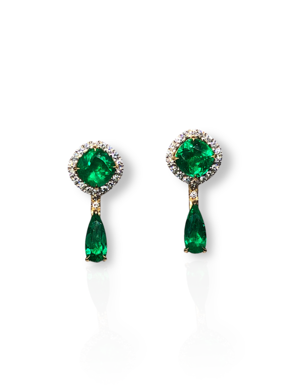 4 in 1 colombian emerald earrings