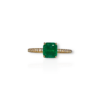 Interchangeable halo diamond emerald ring