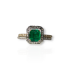 Interchangeable halo diamond emerald ring