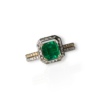 Interchangeable halo diamond emerald ring