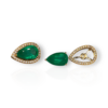 Pear shaped studs with diamond jackets