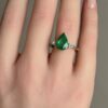 Drop Shaped Colombian emerald ring