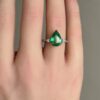 Drop Shaped Colombian emerald ring