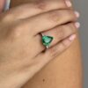 Drop Shaped Colombian emerald ring