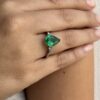 Drop Shaped Colombian emerald ring