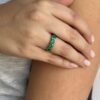 Half eternity emerald ring