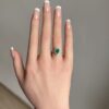 Teardrop emerald & diamond halo ring