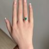 Teardrop emerald & diamond halo ring