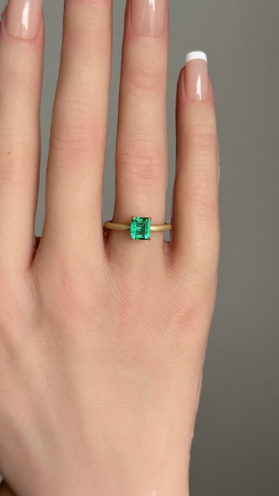 Wire Matte Finish Rings Emerald matte finish ring - Alpine Green