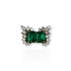 Investment quality emerald cut pair of earrings with detachable diamond jackets