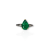 Drop Shaped Colombian emerald ring