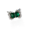 Investment quality emerald cut pair of earrings with detachable diamond jackets