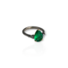 Drop Shaped Colombian emerald ring