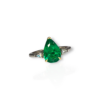 Drop Shaped Colombian emerald ring