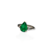 Drop Shaped Colombian emerald ring