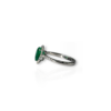 Teardrop emerald & diamond halo ring