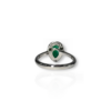 Teardrop emerald & diamond halo ring