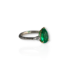 Drop Shaped Colombian emerald ring