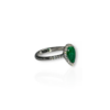 Teardrop emerald & diamond halo ring