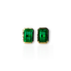 Bezel Set Emerald Cut Earrings