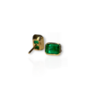 Bezel Set Emerald Cut Earrings