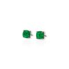 Cushion colombian emerald studs