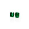 Art deco inspired emerald studs with diamond jackets