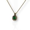Emerald charm pendant with diamond detailing