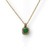 Emerald charm pendant with diamond detailing