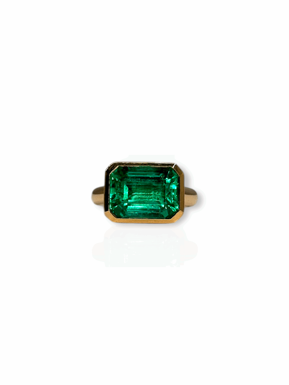 East west bezel set ring