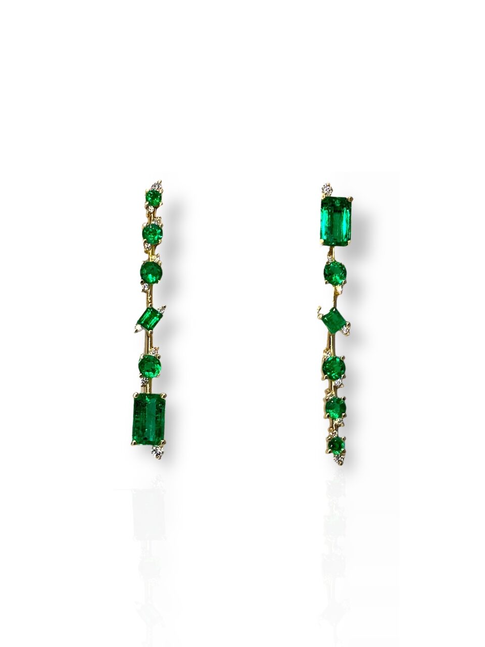 Mix match emerald earrings