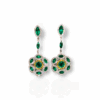 Marquise cut emeralds and fancy vivid yellow diamond earrings