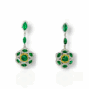 Marquise cut emeralds and fancy vivid yellow diamond earrings