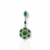 Marquise cut emeralds and fancy vivid yellow diamond earrings