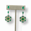 Marquise cut emeralds and fancy vivid yellow diamond earrings
