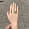 Three stone Colombian emerald ring
