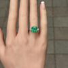 Three stone Colombian emerald ring