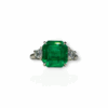 Three stone Colombian emerald ring