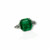 Three stone Colombian emerald ring