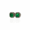 Studs with diamond jackets emerald cut