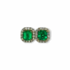 Studs with diamond jackets emerald cut