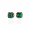 Studs with diamond jackets emerald cut