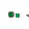 Studs with diamond jackets emerald cut