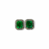Studs with diamond jackets emerald cut
